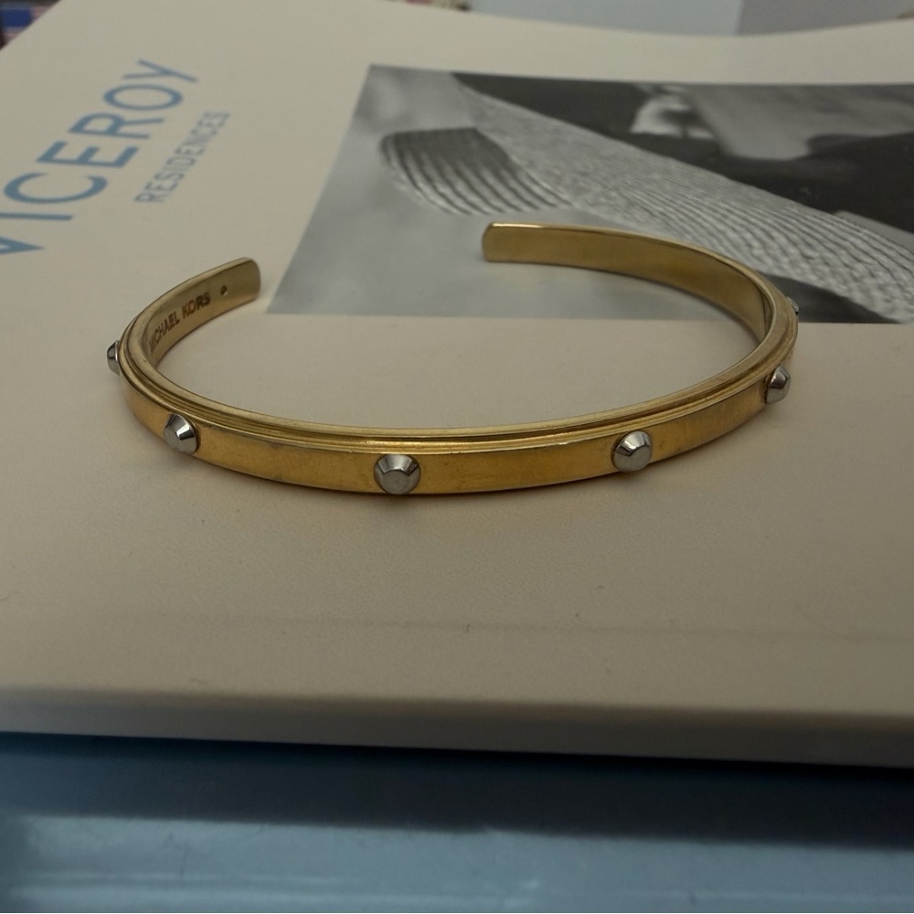 Michael Kors Gold-Tone Studded Cuff Bracelet